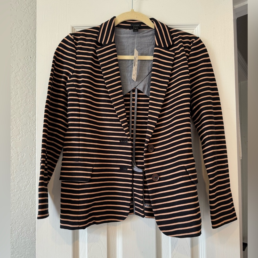 NEW WITH TAGS J.Crew Maritime Black and Nude Stretch Blazer- Size Small
